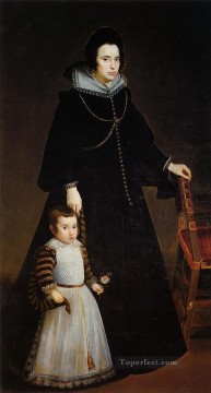 イエス Painting - ドナ・アントニア・デ・イペナリエタ・イ・ガルドスと息子の肖像画 ディエゴ・ベラスケス